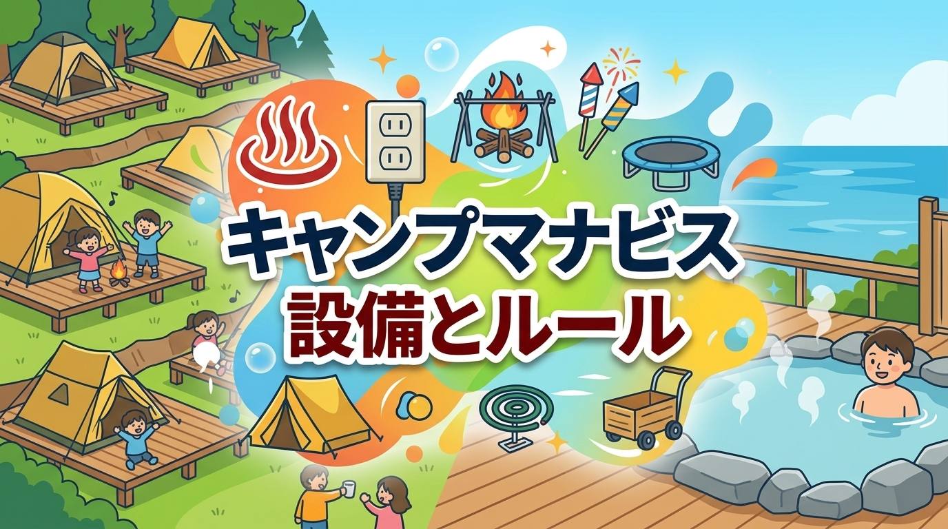 キャンプマナビスの設備とルールのイメージ