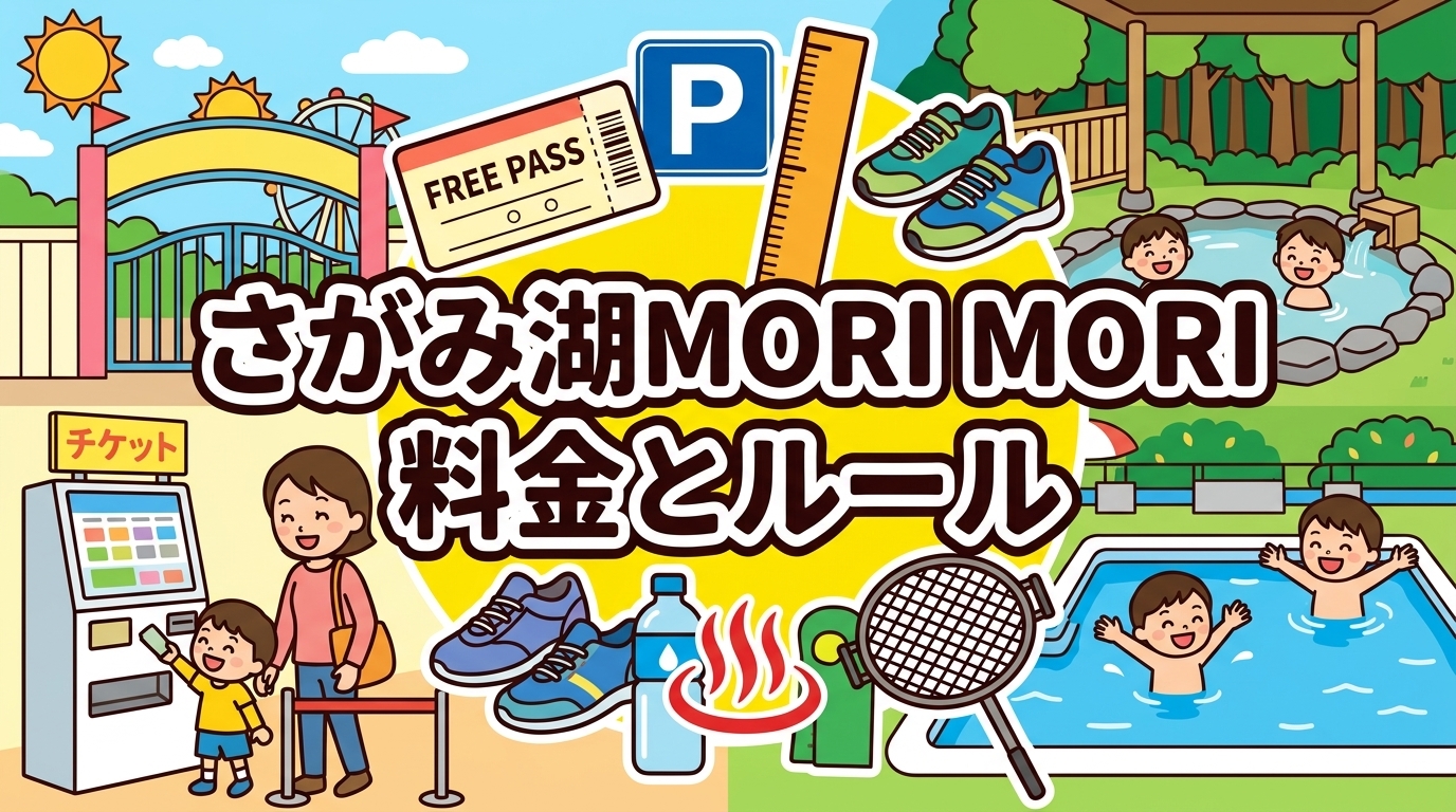 さがみ湖MORI MORIの料金とルールをまとめたイラスト
